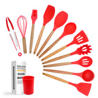 Conjunto de 11 Utensílios de Cozinha em Silicone – Resistente ao Calor, Antiaderente, Livre de BPA, Ferramentas de Cozinha