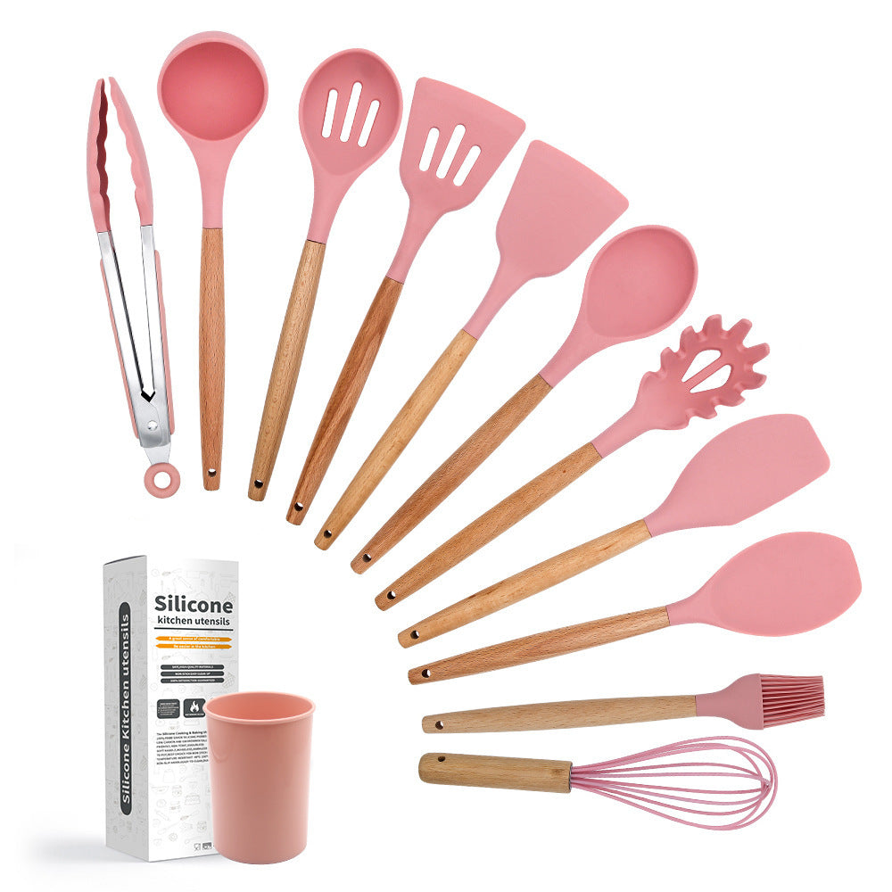 Conjunto de 11 Utensílios de Cozinha em Silicone – Resistente ao Calor, Antiaderente, Livre de BPA, Ferramentas de Cozinha