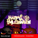 Placa Decorativa LED de Halloween – Luz Assustadoramente Criativa para Porta