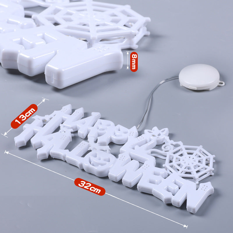 Placa Decorativa LED de Halloween – Luz Assustadoramente Criativa para Porta