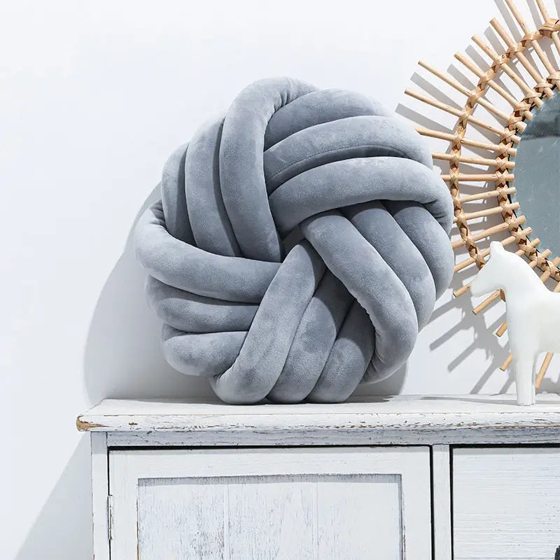 Almofada Decorativa em Nó – Conforto e Estilo para a Sua Casa - Cinza claro - Flatware Set