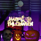 Placa Decorativa LED de Halloween – Luz Assustadoramente Criativa para Porta
