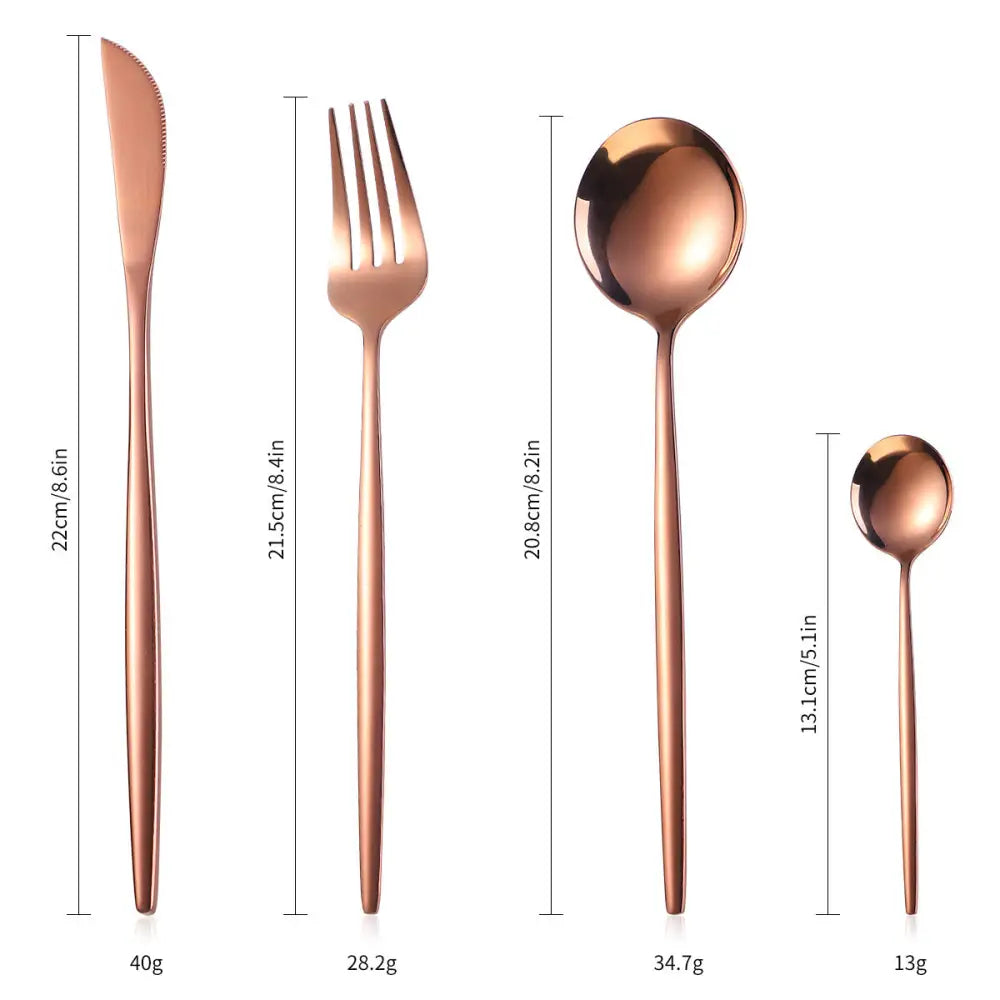 Conjunto de Talheres de Luxo em Aço Inoxidável – 36 Peças com Caixa de Presente em Madeira - Flatware Set